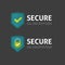 Secure connection label vector on dark background, secured ssl shield