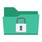 Secure data folder flat icon, security padlock