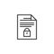 Secure document file outline icon