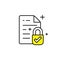 Secure document line icon