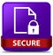 Secure (document page padlock icon) purple square button red rib