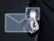 Secure email concept on virtual touch screen