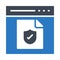 Secure file browser glyph color flat vector icon