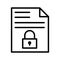 Secure file thin line vector icon