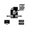 secure file upload computer server glyph icon vector illustration