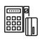 Secure Financial Access Black And White Icon Illustration