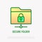 Secure folder thin line icon