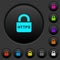 Secure http protocol dark push buttons with color icons