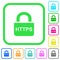 Secure http protocol vivid colored flat icons