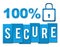 Secure Hundred Percent Professional Blue With Symbol