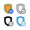 secure icon in 4 style flat, line, glyph and duotone