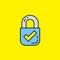 Secure lock line icon