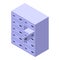 Secure locker storage icon isometric vector. Room closet