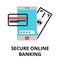Secure online banking icon, for graphic and web design
