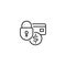 Secure payment, safety shopping line icon on white background