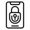 Secure phone glass icon outline vector. Safeguarding cellular cover