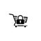 Secure Shopping Icon. Flat Design