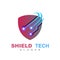 Secure tech logo template design vector