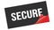 SECURE text on black red sticker stamp