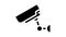 secure video camera glyph icon animation