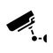 Secure video camera glyph icon vector illustration