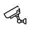 Secure video camera line icon vector illustration