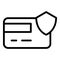Secured bank card icon, outline style