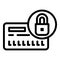 Secured bank card icon outline vector. Data secure