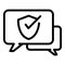 Secured chat icon outline vector. Antivirus data
