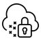 Secured cloud icon, outline style