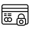 Secured credit card icon outline vector. Crime attack