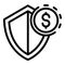 Secured credit money icon, outline style