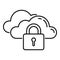 Secured data cloud icon, outline style
