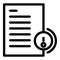 Secured document icon, outline style