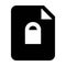Secured document icon vector with lock file for business application data and finance in a glyph pictogram