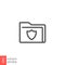 Secured documents, unlock folder verify icon. Secure file with guard shield