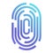 Secured fingerprint icon, cartoon style