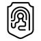 Secured fingerprint icon outline vector. Privacy touch