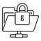 Secured folder icon, outline style