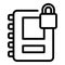 Secured folder icon outline vector. Security guard