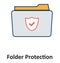 Secured Folder Isolated and Vector Icon for Technology