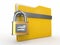 Secured folder. Padlock with login and password