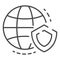 Secured global data icon, outline style