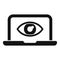Secured guard eye laptop icon simple vector. Stop theft
