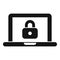 Secured laptop icon simple vector. Cipher data