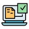 Secured laptop icon vector flat