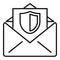 Secured mail icon, outline style