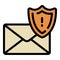 Secured mail icon, outline style