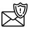 Secured mail icon, outline style