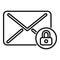 Secured mail icon outline vector. Cipher data